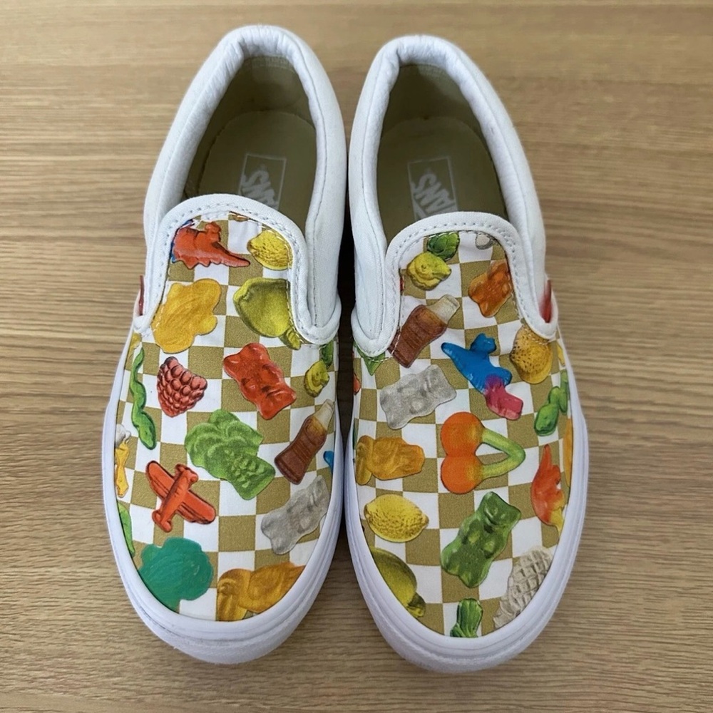 VANS x Haribo Gummy Bears Shoes child Size:  12 White Checkered With Gummies,new